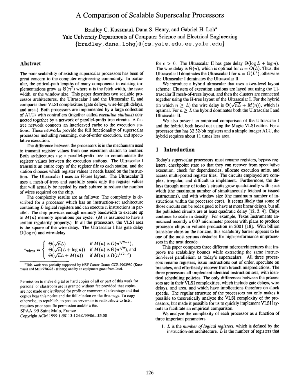 A Comparison of Scalable Superscalar Processors