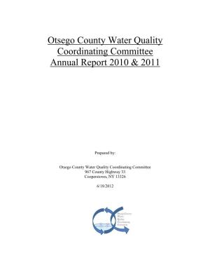 Otsego County Water Quality Coordinating Committee Annual Report 2010 & 2011