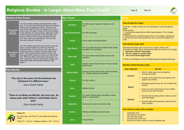 Religious Studies - Is Langar About More Than Food? Year 8 Term 6