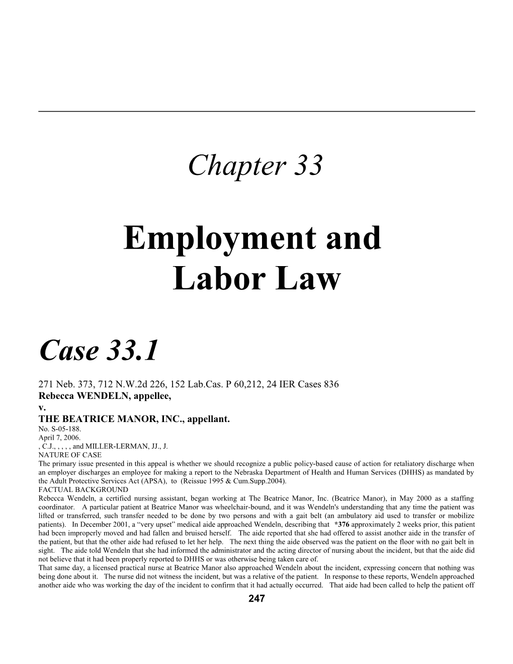 Chapter 33: Employment and Labor Law 523