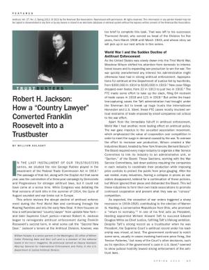Robert H. Jackson: How a “Country Lawyer”