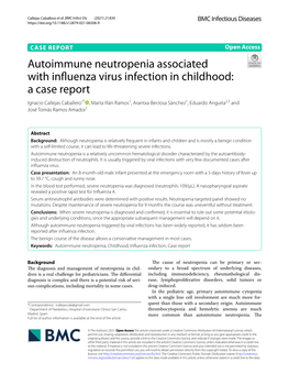 Autoimmune Neutropenia Associated With