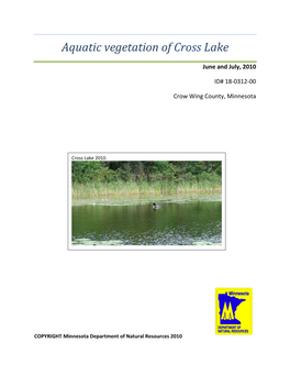 Aquatic Vegetation of Cross Lake