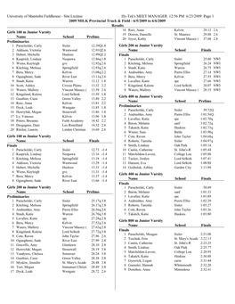 Results 18 Ruiz, Anna Kelvin 29.12 2.6 Girls 100 M Junior Varsity 19 Doiron, Danielle St