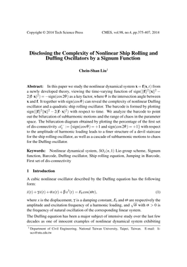 Disclosing the Complexity of Nonlinear Ship Rolling and Duffing