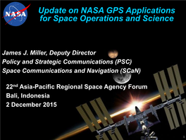 Update on NASA GPS Applications for Space Operations and Science