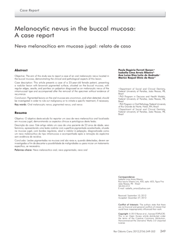 Melanocytic Nevus in the Buccal Mucosa: a Case Report