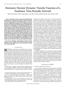 Harmonic Domain Dynamic Transfer Function of a Nonlinear Time-Periodic Network