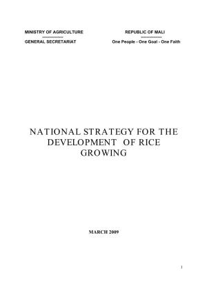 National Strategy for the Development of Rice Growing