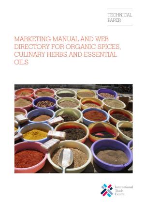 Marketing Manual and Web Directory for Organic Spices, Culinary Herbs and Essential Oils