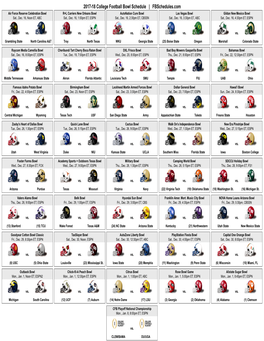 2017-18 Bowl Helmet Schedule