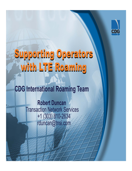 LTE Roaming in CDG
