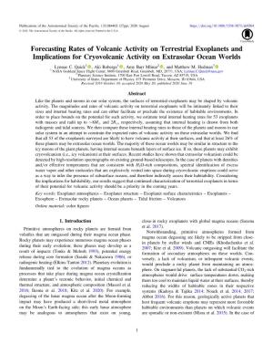 Forecasting Rates of Volcanic Activity on Terrestrial Exoplanets and Implications for Cryovolcanic Activity on Extrasolar Ocean Worlds Lynnae C