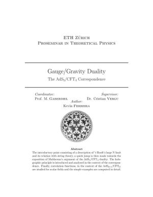 Gauge/Gravity Duality