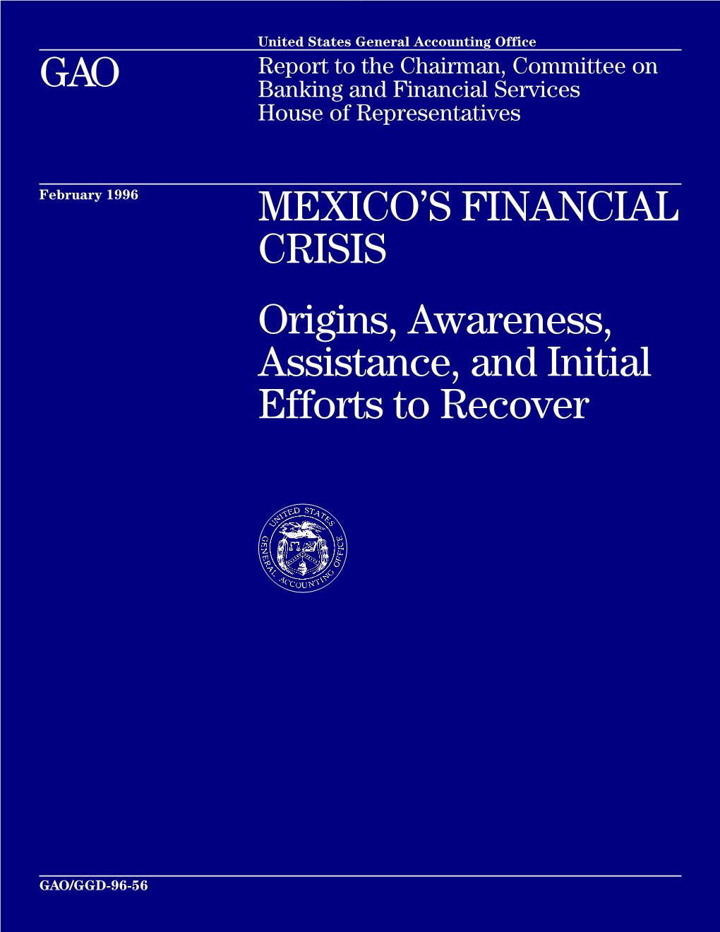 GGD-96-56 Mexico's Financial Crisis