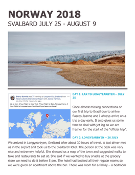 Norway 2018 Svalbard July 25 - August 9