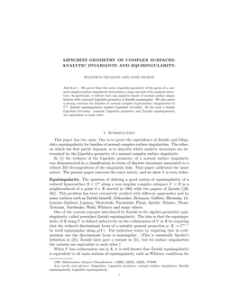 Lipschitz Geometry of Complex Surfaces: Analytic Invariants and Equisingularity