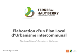 Elaboration D'un Plan Local D'urbanisme Intercommunal