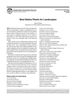 Best Native Plants for Landscapes