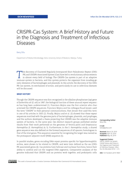 CRISPR-Cas System: a Brief History and Future in the Diagnosis and Treatment of Infectious Diseases