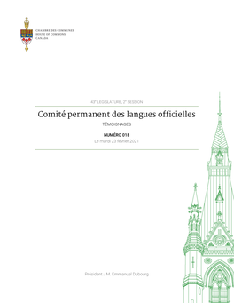 Témoignages Du Comité Permanent Des Langues Officielles