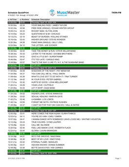 Schedule Quickprint TKRN-FM