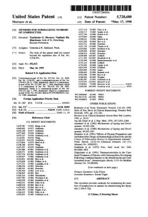 United States Patent (19) 11 Patent Number: 5,728,680 Morozov Et Al