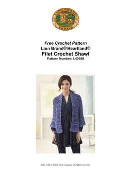 Filet Crochet Shawl Pattern Number: L40668