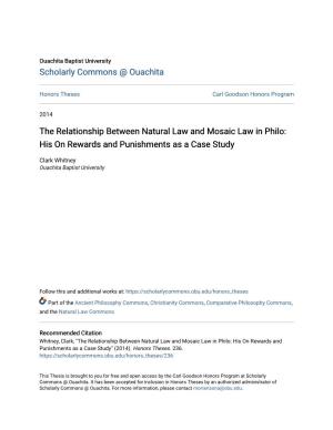 The Relationship Between Natural Law and Mosaic Law in Philo: His on Rewards and Punishments As a Case Study