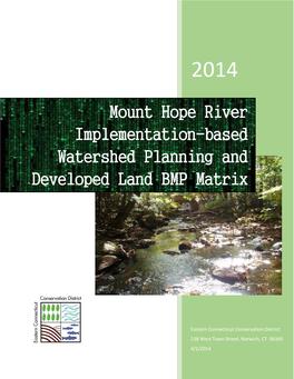 Mount Hope River Implementation-Based Watershed Planning and Developed Land BMP Matrix