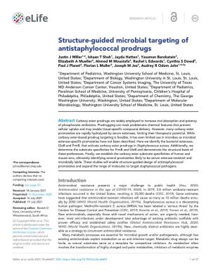Structure-Guided Microbial Targeting of Antistaphylococcal Prodrugs