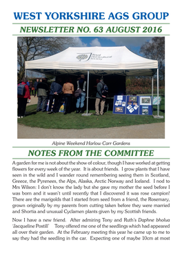 West Yorkshire Ags Group Newsletter No