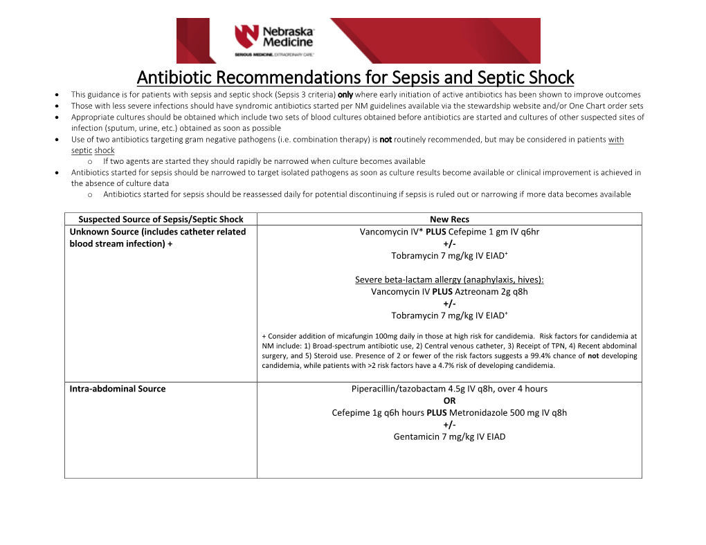 Antibiotic for Sepsis and Septic Shock DocsLib