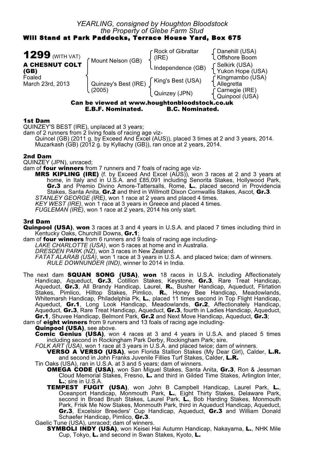 Tattersalls October Yearling Sale Book 1