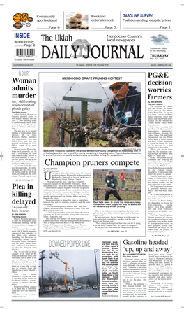 The Ukiah Champion Pruners Compete DOWNED POWER LINE
