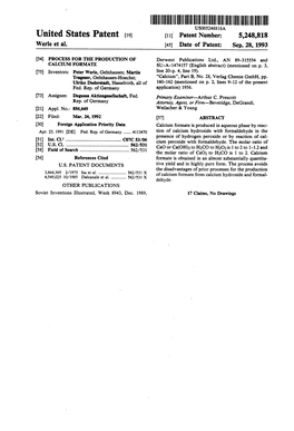 United States Patent (19) 11 Patent Number: 5,248,818 Werle Et Al