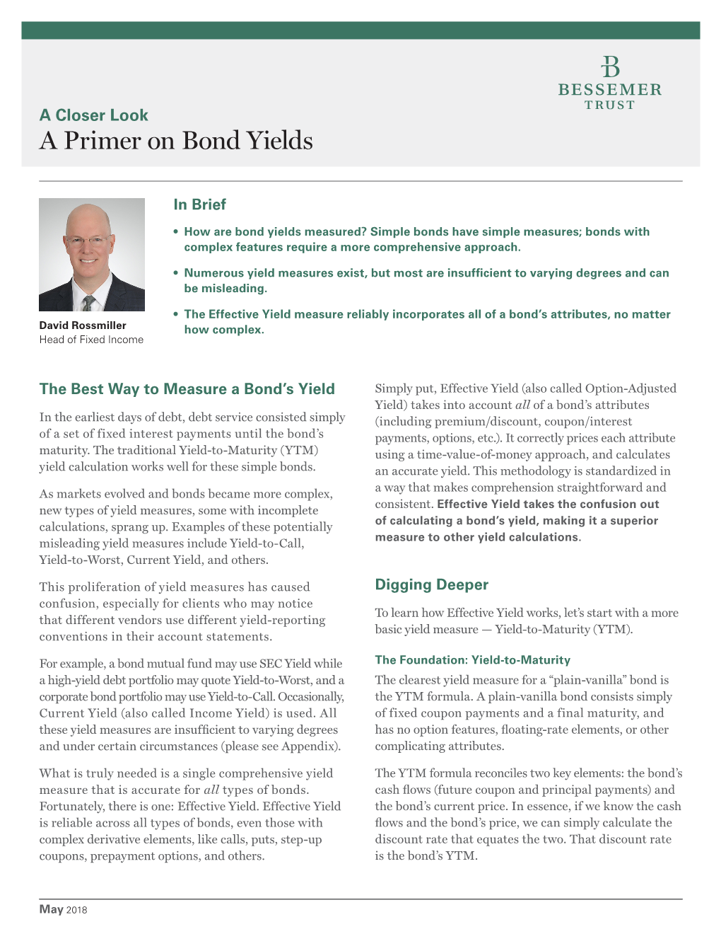 A Primer on Bond Yields