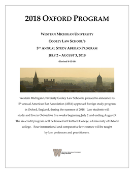 2018 Oxford Program