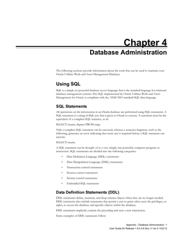 Chapter 4 Database Administration