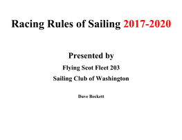 Racing Rules of Sailing 2017-2020
