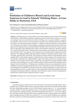 Prediction of Children's Blood Lead Levels from Exposure to Lead In