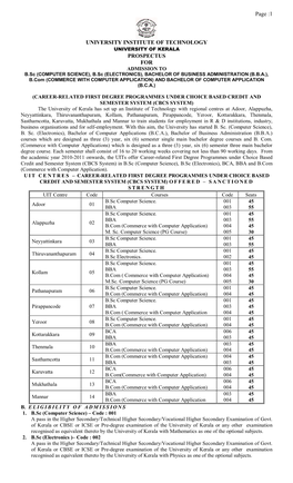 1 University Institute of Technology Prospectus