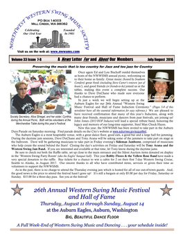 26Th Annual Western Swing Music Festival and Hall of Fame