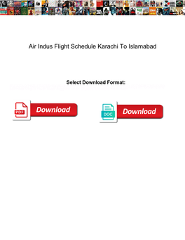 Air Indus Flight Schedule Karachi to Islamabad