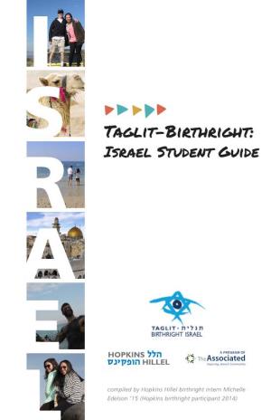 Taglit-Birthright: R Israel Student Guide a E