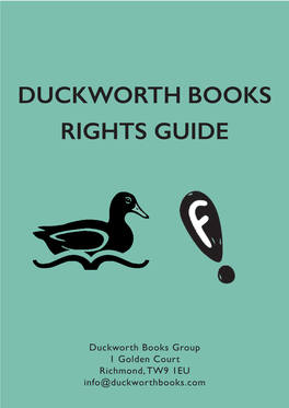 Duckworth Books Rights Guide Fall 2020