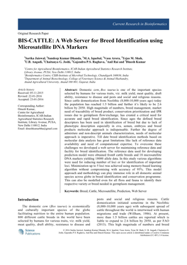 A Web Server for Breed Identification Using Microsatellite DNA Markers