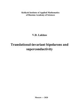 Translational-Invariant Bipolarons and Superconductivity