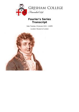 Fourier's Series Transcript
