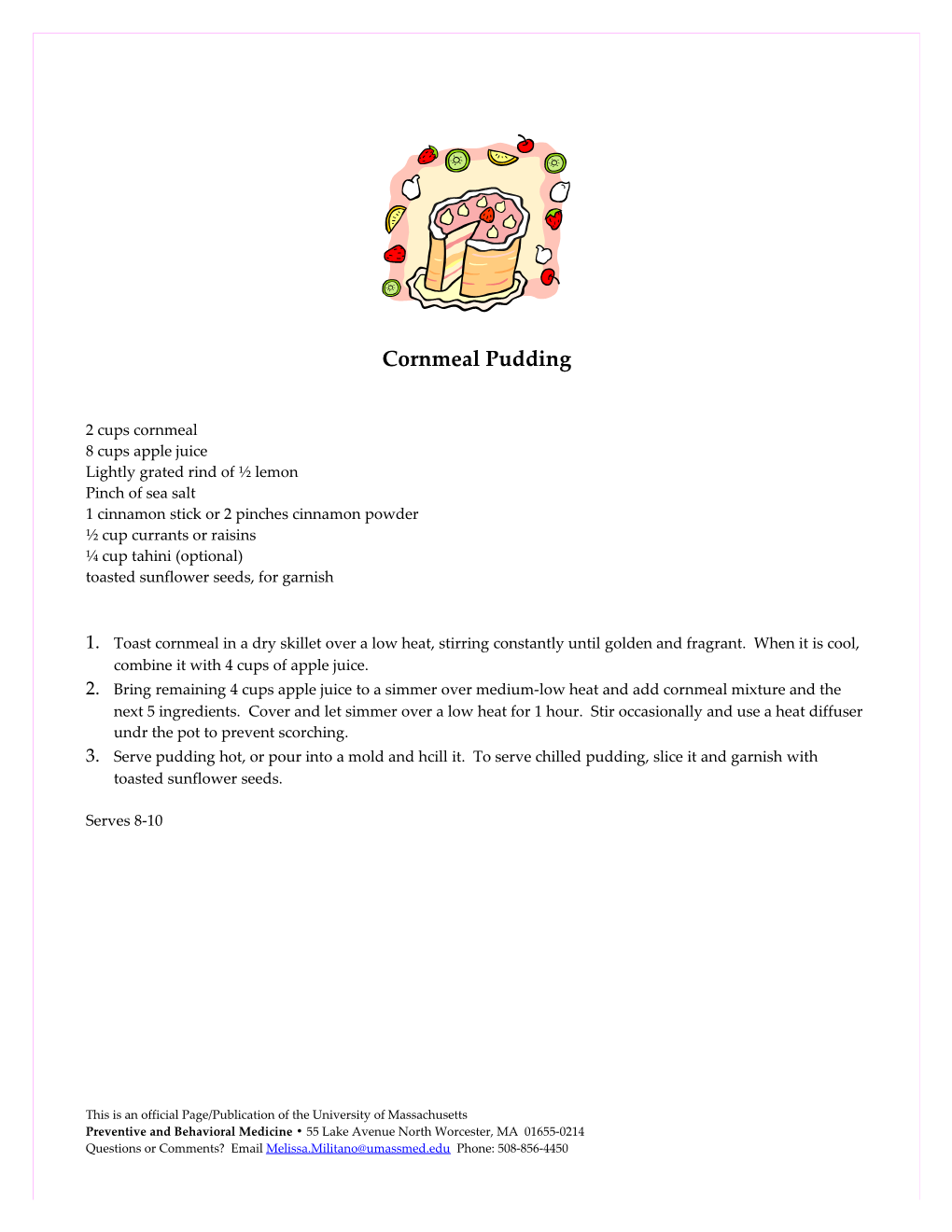 Cornmeal Pudding